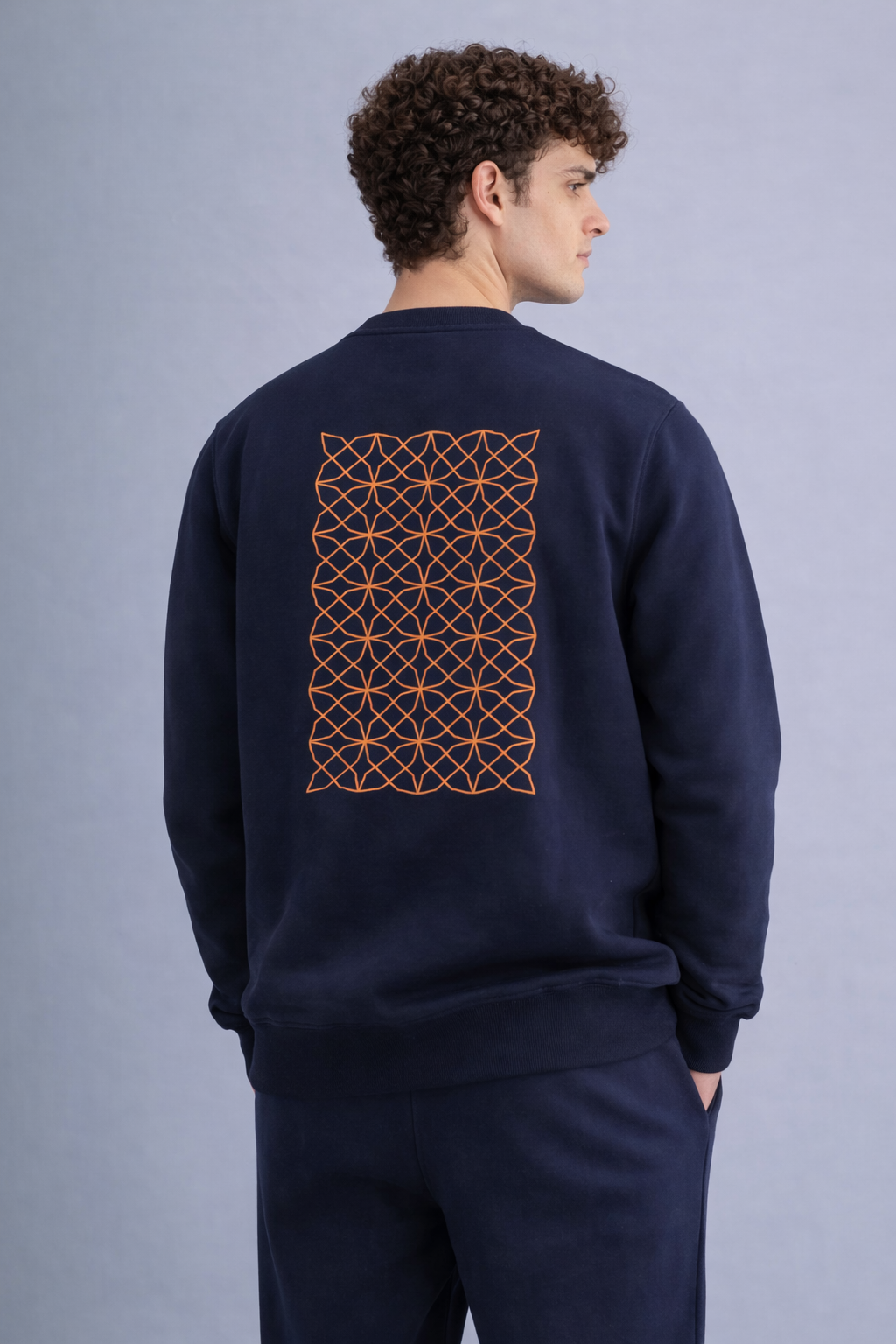 Midnight Geo Back Print Sweatshirt – Navy Edition