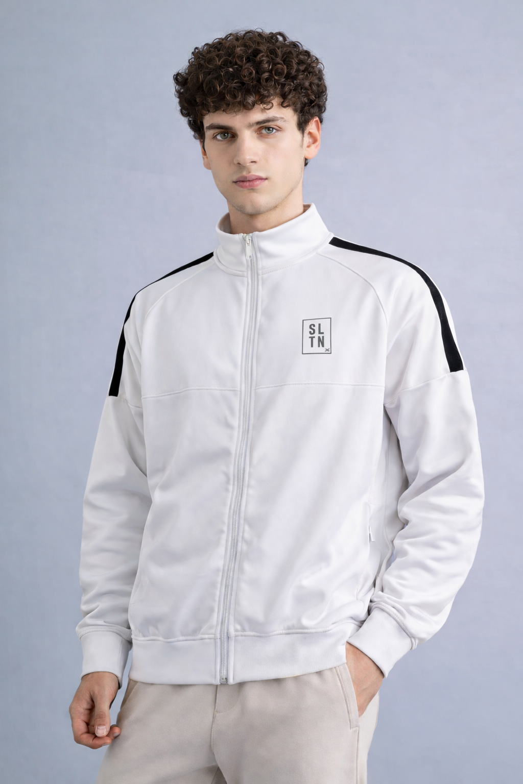 Essential Track Jacket – Ice White