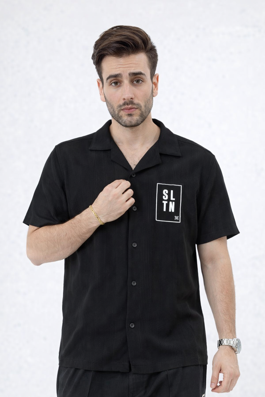 Resort Button-Down Shirt – Jet Black